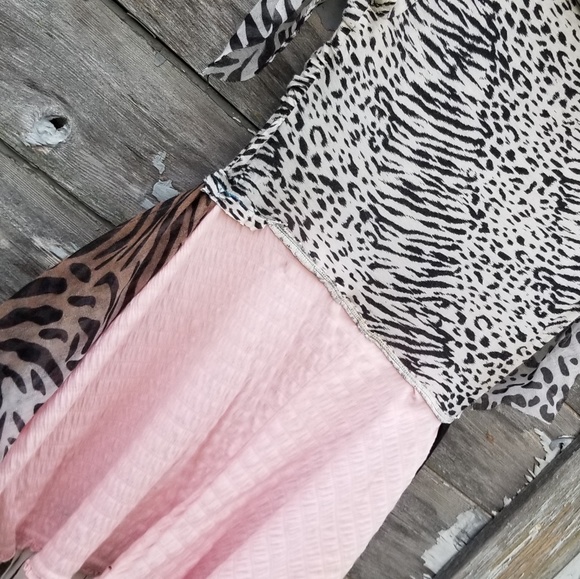 Animal Print Vneck Tunic Dress Upcycled - Picture 6 of 6